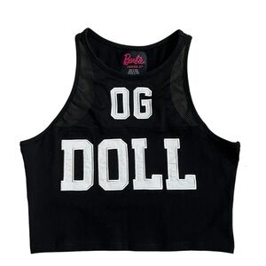 Forever 21 Sleeveless Barbie Crop Top Black Medium